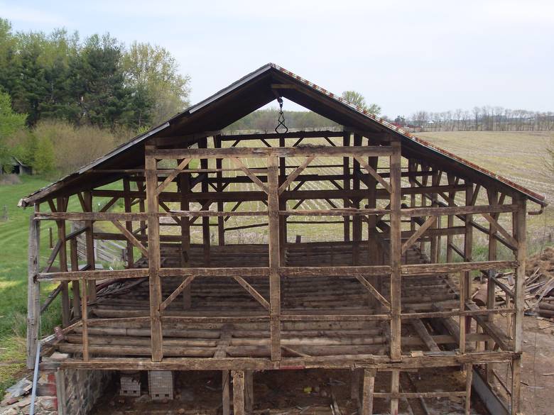 Shafer Barn Exterior with Siding Removed